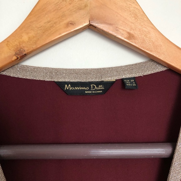 Massimo dutti burgundy short sleeve blouse - Picture 7 of 8